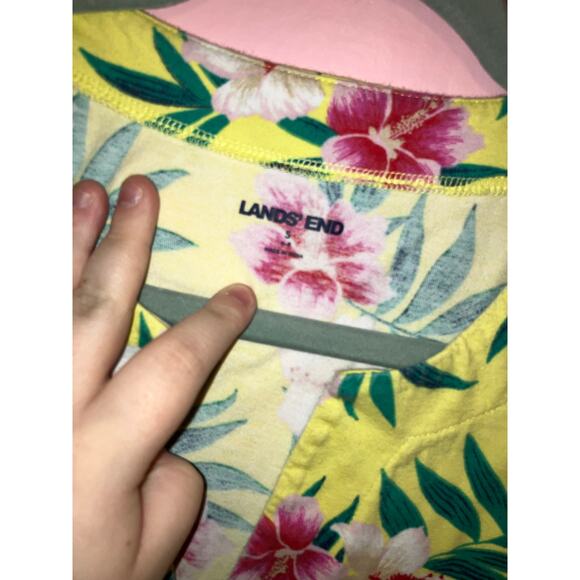 Lands’ End Tropical Floral Sleeveless Shift Dress Yellow Size S - Picture 5 of 5